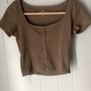 Hollister Button Up Crop Top